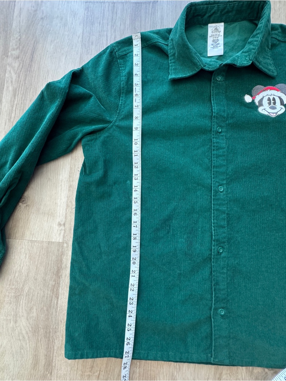 Disney Mickey Corduroy Button Up Holiday Shirt - L - Picture 5 of 10